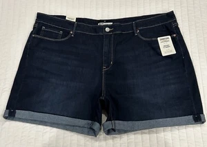 Women's Levi's Mid-Rise Shorts-SZ 22/36"Waist & 5"inseam-Stormy Sky-Dark Wash - Picture 1 of 13