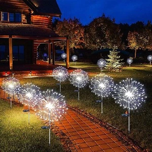 150LED Solar Firework Lights Fairy Starburst Lamp Outdoor Garden Path Xmas Decor - Picture 1 of 40
