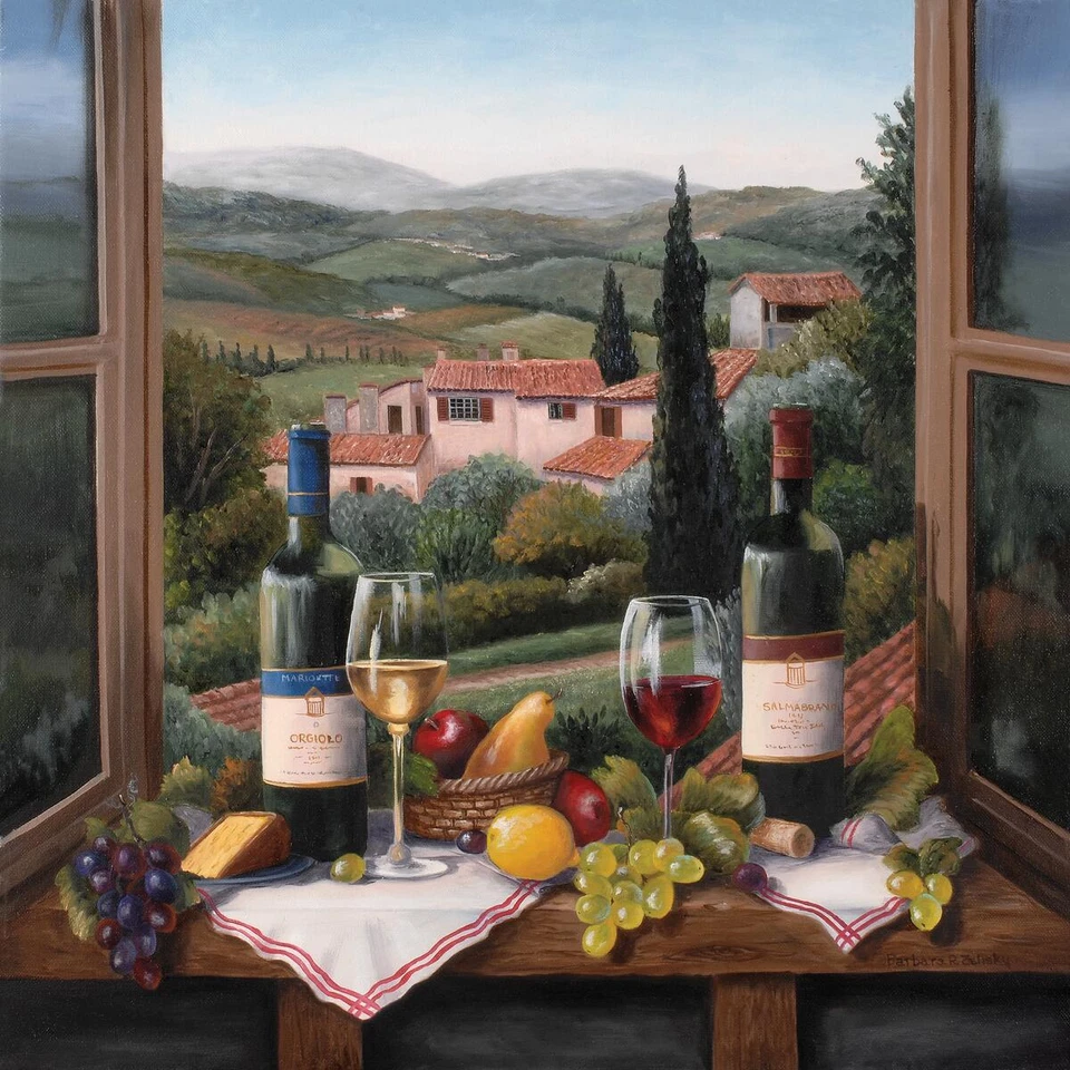 Ceramic Backsplash Tile Mural Wine Themed Kitchen - Wine on the Window - Image 1 of 1