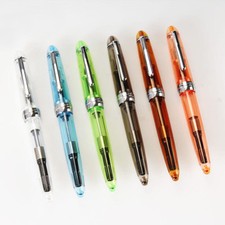 6Pcs Jinhao 992 Transparent China Fountain Pen Screw Fine 0.5mm Nib Student Gift