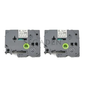 2Pack White / Transparent Label Tape Compatible for Brother PTouch TZ TZe115 6mm - Picture 1 of 5