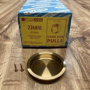Tiradores de puerta corredera Ives vintage bronce forjado pulido a mano 226B10 NOS - Imagen 1 de 1