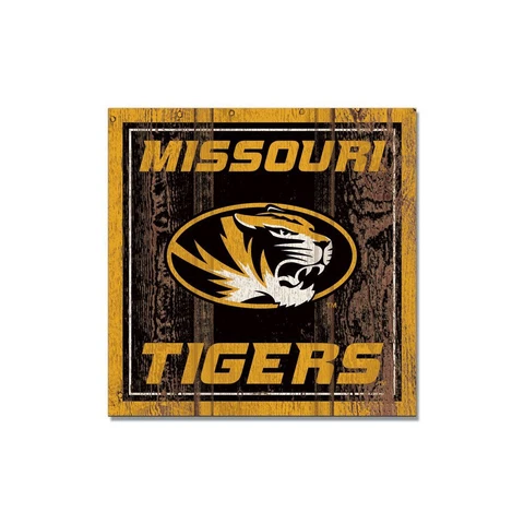 LOT OF TWO (2) MISSOURI TIGERS (3" X 3") DISTRESSED LOOK, WOODEN MAGNETS Cover