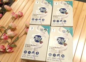 4 Bars ZEST COCOA BUTTER & SHEA HYDRATING DEODORIZING MOISTURE SOAP 7.5 oz - Picture 1 of 3