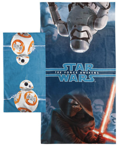 Star Wars R2-D2 C-3PO Droid Robot Space Blue Beach Towel 28 x 58 100% Cotton NWT
