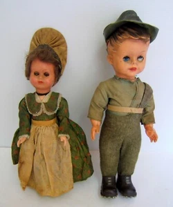 Bambola E Bambolotto Stile Tirolo Celluloide Antico - Foto 1 di 7