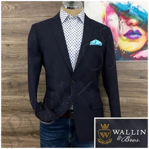 Wallin Bros Mens Blazer Sport Coat Two Button Casual Jacket Size 40R Wool Suit - Picture 1 of 14