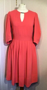 Jesire Coral Pink 3/4 Sleeve Occasion Dress UK Size 12 - Picture 1 of 9