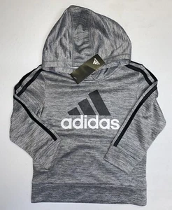Adidas Boys Gray Front Pocket Lightweight Hoodie Size 4 NWT - Picture 1 of 1
