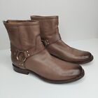 Frye Boots Women's Phillip Harness Short Ankle Brown / Gray Leather Zip Moto 8.5