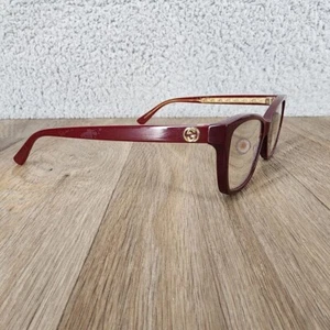 GUCCI GG Authentic FRAMES ONLY Rectangular Squared Burgundy Womens Eyeglasses - Picture 1 of 15
