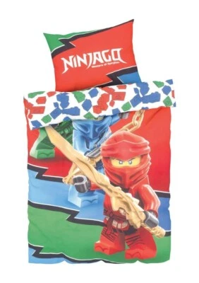 LEGO Ninjago Juego de funda de edredón y almohada individual reversible 100 % algodón para niños Foto 1 de 4