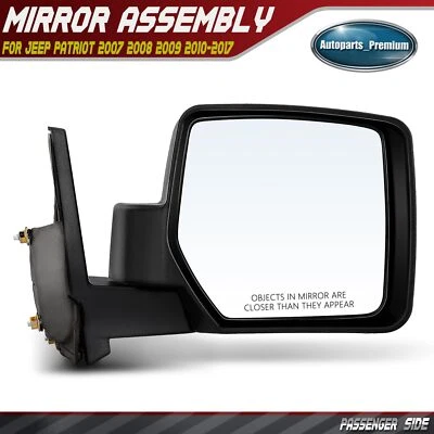 1x Espejo retrovisor manual negro pasajero para Jeep Patriot 2007 2008 2009 2010 2011-2017 Foto 1 de 4