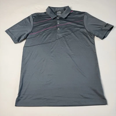 阿迪达斯高尔夫 Puremotion Coolmax 丰田灰色短袖 Polo 衫男式 M 码全新无标签 — 第 1/4 张图片