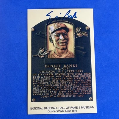 厄尼·班克斯签名照片明信片 #14 芝加哥小熊队亲笔签名带真品证明 — 第 1/4 张图片