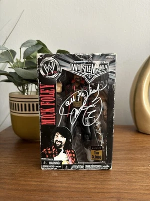 2007 Jakks Pacific WWE Wrestlemania 22 Mick Foley Wrestling Figure 1/3000 Signed - Image 1 of 4