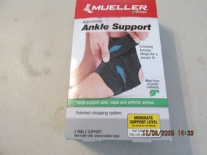 Mueller Green Eco-Friendly Adjustable Ankle Support Brace Cross Tension Straps - Picture 1 of 4