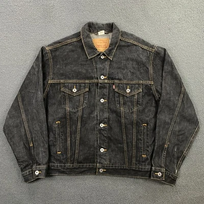 VTG Levi's Denim Trucker Jacket Men Large Black Type III 70507-4878 Jean Red Tab - Image 1 of 4