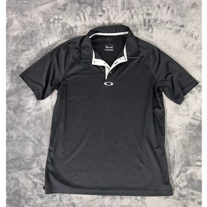 Oakley Golf Polo Shirt Black Short Sleeve Mens Size S Athletic Fit - Picture 1 of 7