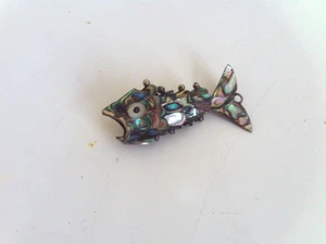RARE 1960s ABALONE Articulated Fish Bottle Opener shell kitsch retro 60 MM long - Picture 1 of 3