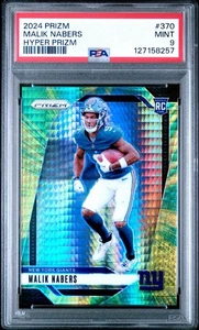 2024 Panini Prizm - Rookies Malik Nabers #370 Hyper Prizm /180 (RC) PSA 9 - Bild 1 von 3