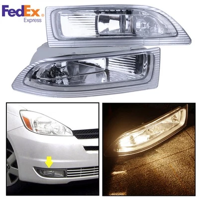 1Pair Front Fog Driving Lamp Light Clear Lens For 2004-2005 Toyota Sienna USA - Image 1 of 4