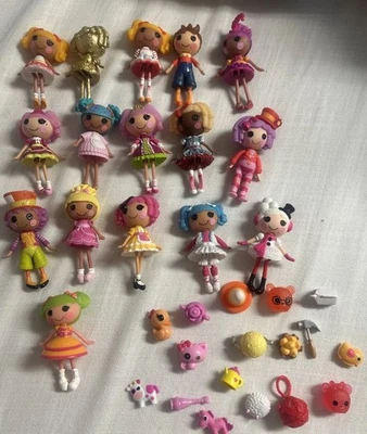 Lalaloopsy Mini Lot Of 16 Dolls With Some Accessories - Image 1 of 3