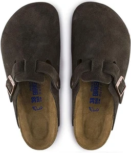 Birkenstock 66046340 Boston Mocha Suede SFB 40 - Picture 1 of 6