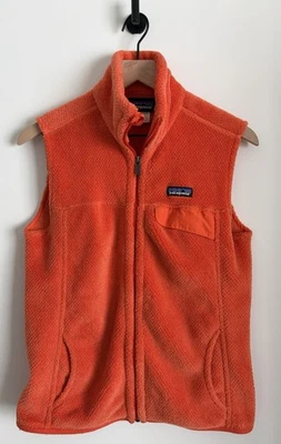Chaleco Patagonia Para Mujer Naranja Re-Herramienta Logo Cremallera Completa Vellón Exterior Senderismo Talla L Foto 1 de 4