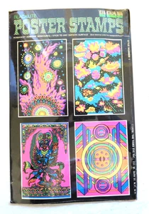 Vintage The Third Eye 1970 Poster Stamps Blacklite NEW NOS style #1 miniatures - Picture 1 of 9