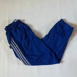 VINTAGE ADIDAS SWEATPANTS SIZE M BLUE/GRAY POLYESTER TRACK PANTS y2k 00s baggy - Picture 1 of 5