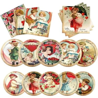 NUEVO Suministros de Fiesta de San Valentín, Vajilla de San Valentín Vintage (4191) Foto 1 de 4