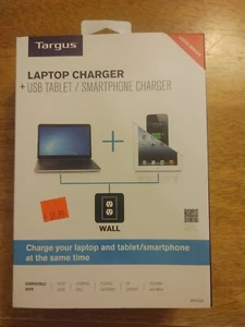 Targus Laptop Charger +USB Tablet/Smartphone Charger (APA32US) 90 Watts AC - Picture 1 of 2