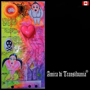 contemporary art painting vampire pop comix cartoon modern psychedelic frame art - Picture 1 of 24