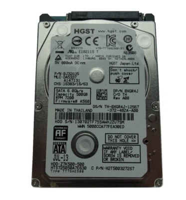 Dell 500GB 7.2K SATA 6Gb/s 2.5" Laptop Hard Drive XGR4J - Image 1 of 2