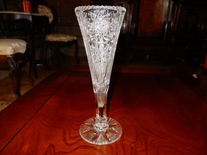 ANTIQUE AMERICAN BRILLIANT CUT GLASS LARGE VASE - Picture 1 of 5