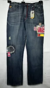 Vintage Akademiks Jeans Y2K Baggy Wide Leg Hip Hop Skate Rave Size 40x35 90s NWT - Picture 1 of 16