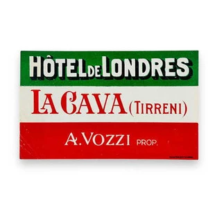 Hotel  de Londres Cava Tirreni Salerno Italy Scarce Early Vintage Luggage Label - Picture 1 of 2