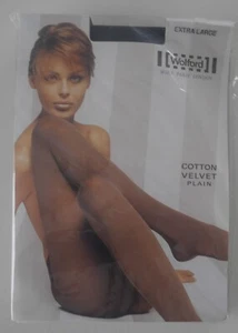 New & OVP: Wolford Cotton Velvet Plain Tights! Size XL! Color: Ant-Melè (Gray) - Picture 1 of 2