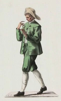 JACQUES CHARLES BAR - Mode & Kostüm, Reclus de l'Hôpital des fous, à Rome - 1786 - Bild 1 von 2