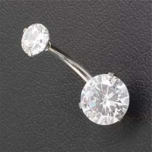 1.50Ct Moissanite Diamond For Women's Belly Button Ring 14K White Gold Plated - Picture 1 of 7