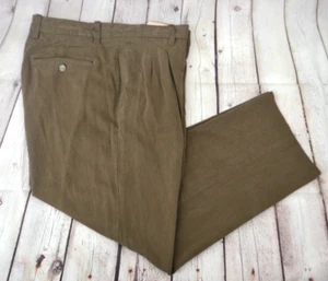 TOMMY BAHAMA Men's Pleated Front Silk Blend Casual Pants SIZE 36/32 Brown - Picture 1 of 8