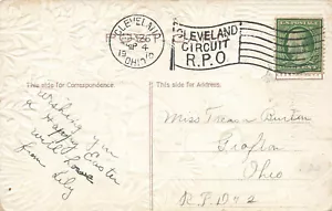 Cleveland OH 1910 Trolley R.P.O. Cartolina Annulla Coro Ragazzo - Foto 1 di 2