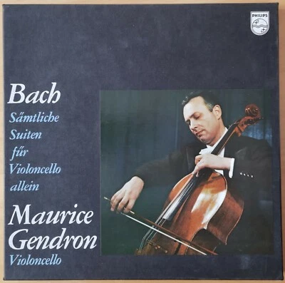 Rare Gendron Bach Solo Cello Suites 3LP Philips 835 272/74 AY Holland ED2 - Image 1 of 3