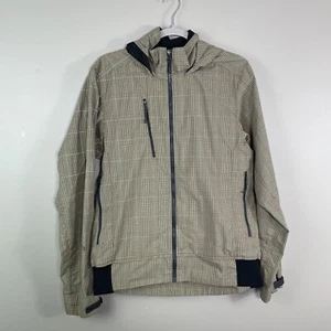 The North face Jacket MENS Small TAN/BROWN Plaid Windbreaker #A3 - Picture 1 of 9