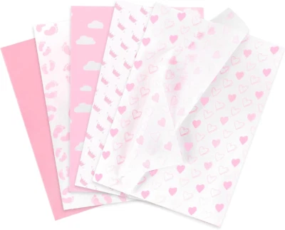 Тканевая бумага, 50 шт. розовая папиросная бумага с принтом детских ножек для подарочных пакетов подарочная упаковка - Изображение 1 из 4