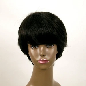 perruque afro femme 100% cheveux naturel courte noir ref WHIT 05/1b - Imagen 1 de 9