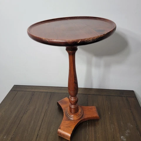 Ethan Allen Plant Stand Side Table Pine Wood Old Tavern Vtg 1970s 14” D X 23” H Cover