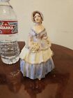 Ceramic Figurine Victorian Lady blue and white Dress   wt 1lb 5oz