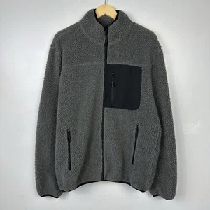 Kangaroo Poo Deep Pile Fleece Jacket, Grey, Vintage Surfwear Y2K, Mens Large - Picture 1 of 10